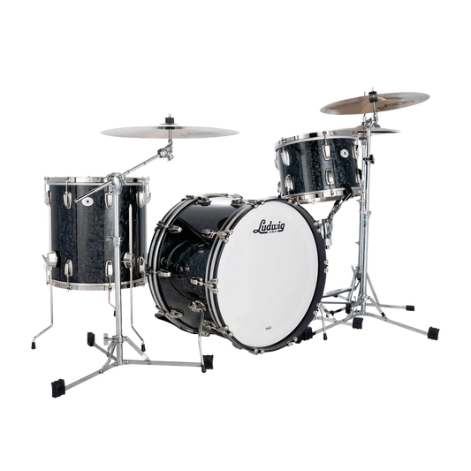 Ludwig Classic Maple 3pc Fab Drum Set Limited Edition Ebony Pearl - Drum Center Of Portsmouth