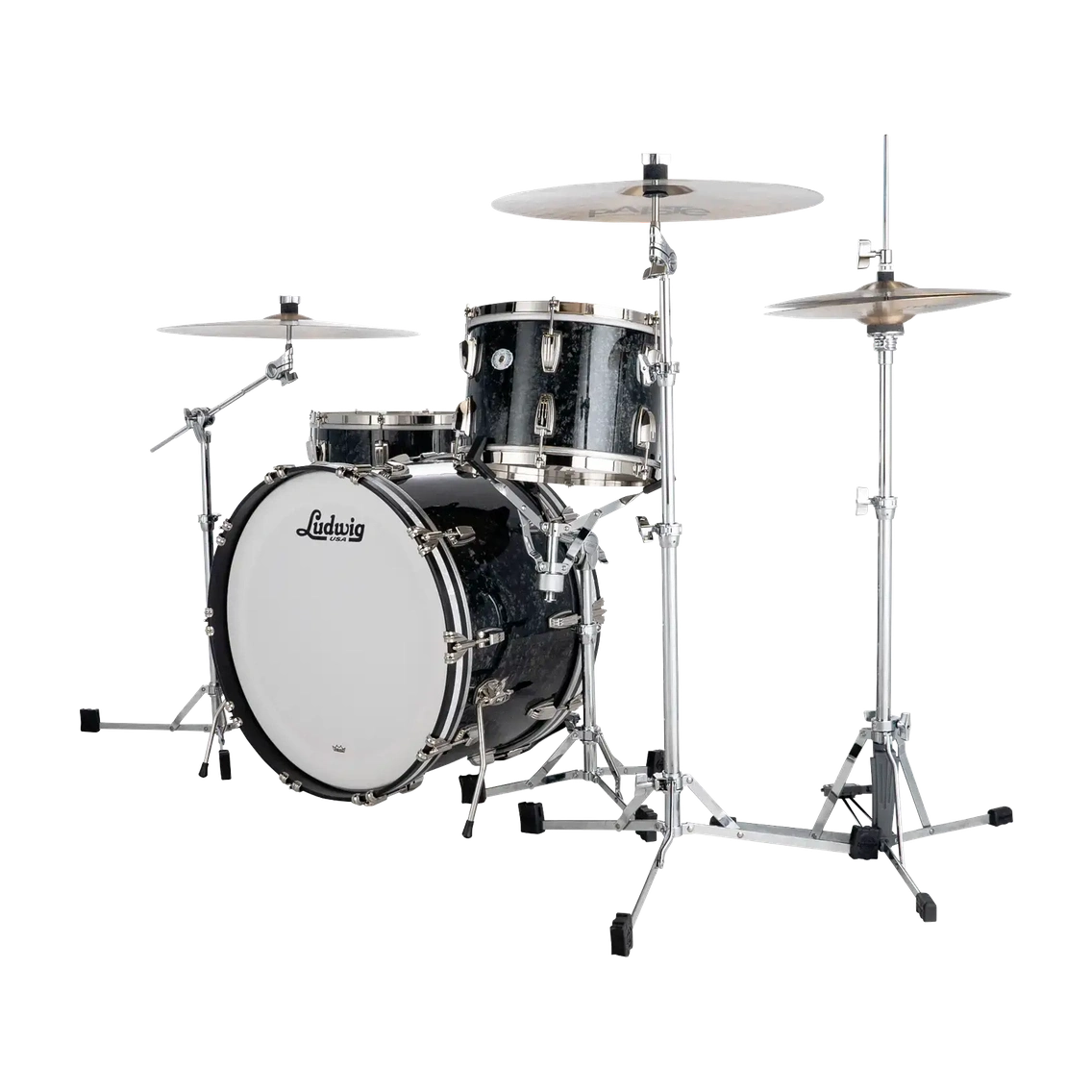 Ludwig Classic Maple 3pc Fab Drum Set Limited Edition Ebony Pearl - Drum Center Of Portsmouth
