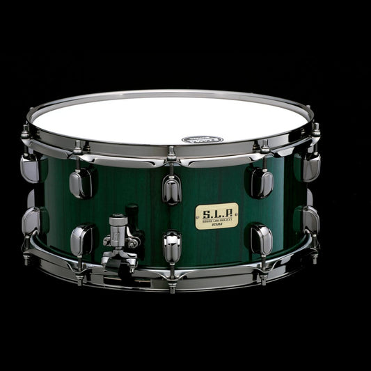 Tama SLP Bubinga/Maple Snare Drum 14x6.5 Malachite Green Zebrawood