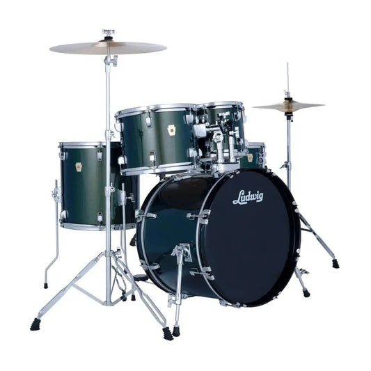 Ludwig Accent Fuse Complete 5pc Drum Set Jade Dust - Drum Center Of Portsmouth