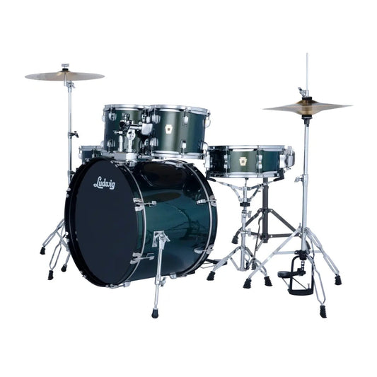 Ludwig Accent Drive Complete 5pc Drum Set Jade Dust - Drum Center Of Portsmouth