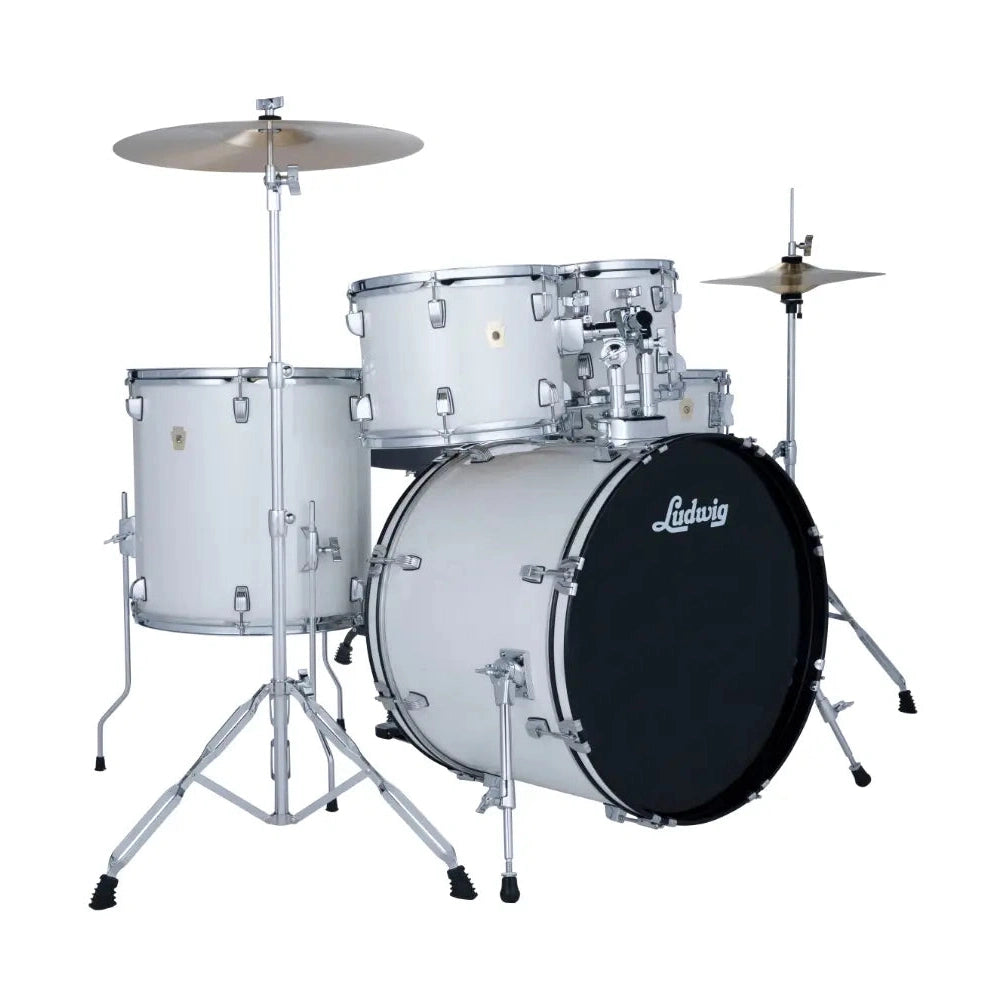 Ludwig Accent Drive Complete 5pc Drum Set Snow Dust - Drum Center Of Portsmouth