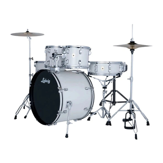 Ludwig Accent Drive Complete 5pc Drum Set Snow Dust - Drum Center Of Portsmouth