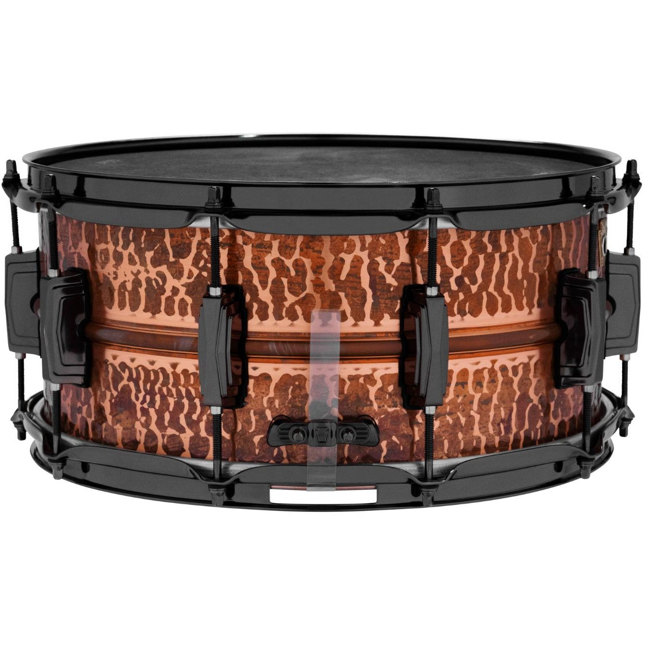Ludwig Copper Phonic Snare Drum 14x6.5 Raw Hammered w/Black Hardware - Drum Center Of Portsmouth