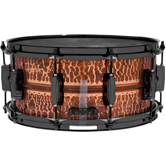 Ludwig Copper Phonic Snare Drum 14x6.5 Raw Hammered w/Black Hardware - Drum Center Of Portsmouth