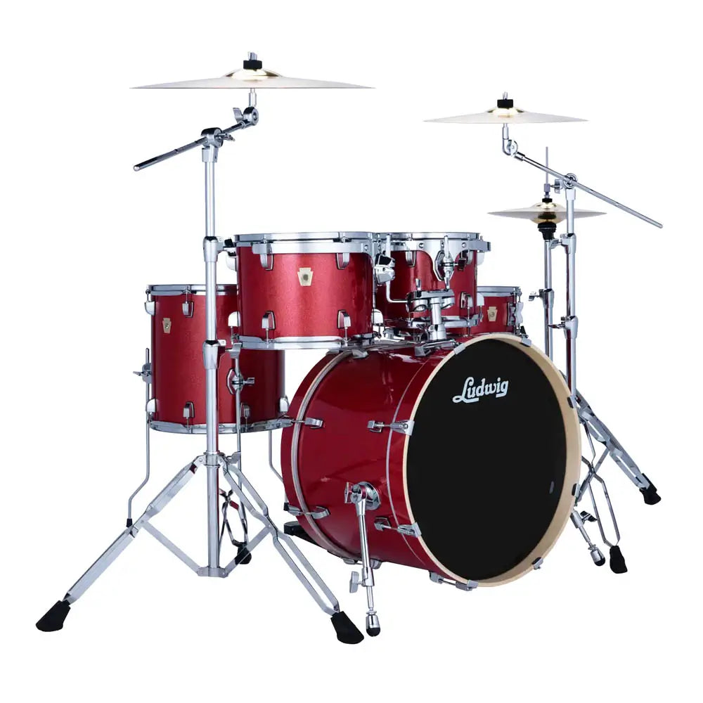Ludwig Evolution 5pc Complete Drum Set (20"BD) & Paiste Cymbals Crimson Sparkle - Drum Center Of Portsmouth