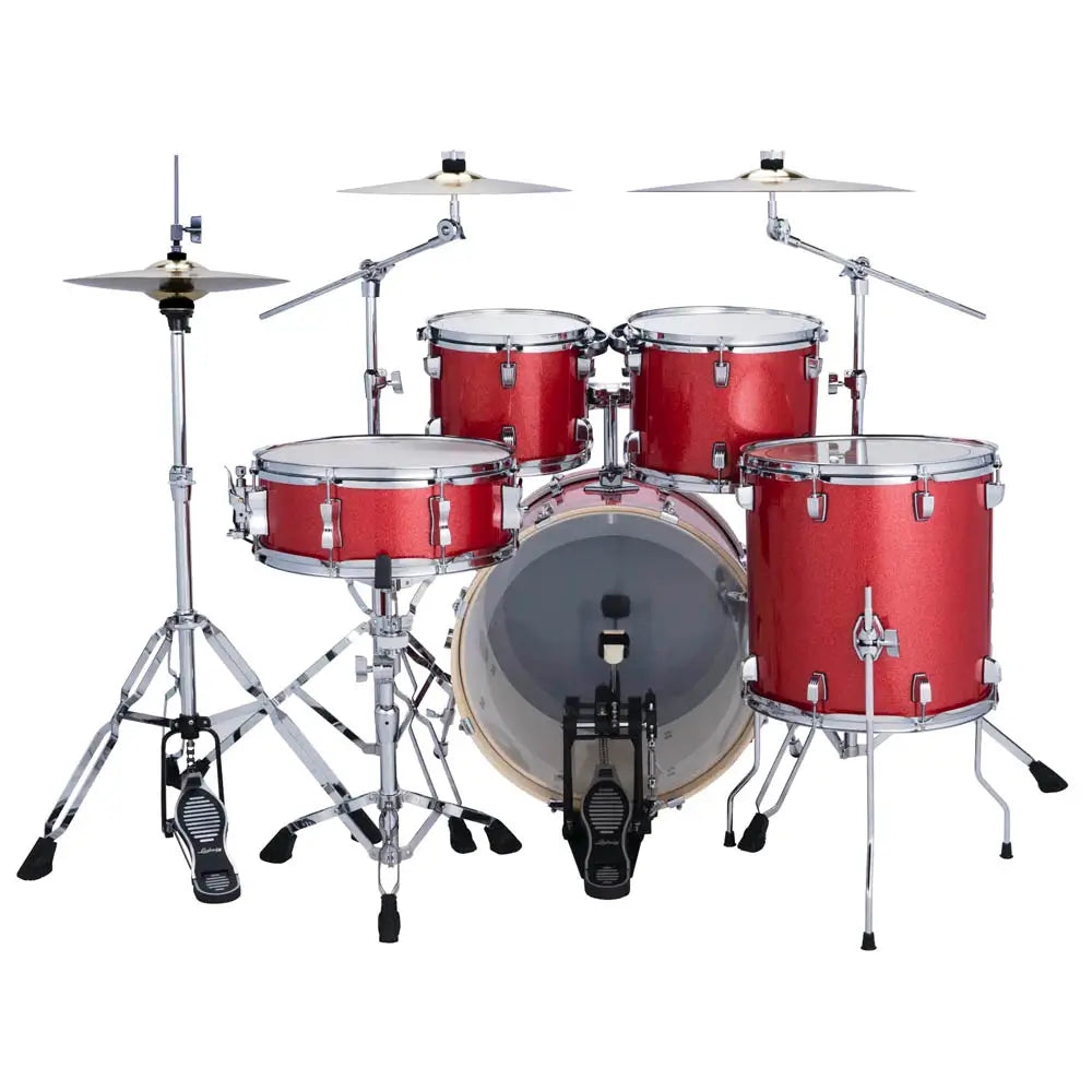 Ludwig Evolution 5pc Complete Drum Set (20"BD) & Paiste Cymbals Crimson Sparkle - Drum Center Of Portsmouth