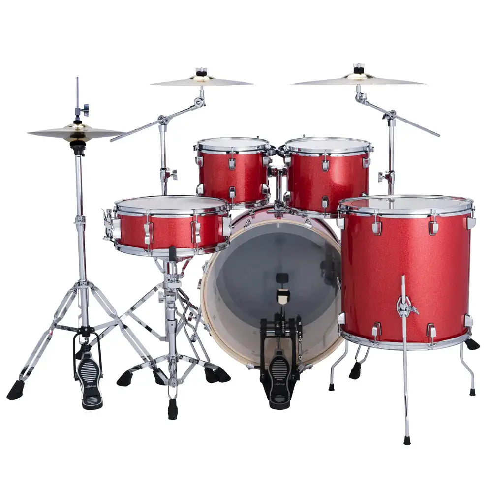 Ludwig Evolution 5pc Complete Drum Set (22"BD) & Paiste Cymbals Crimson Sparkle - Drum Center Of Portsmouth