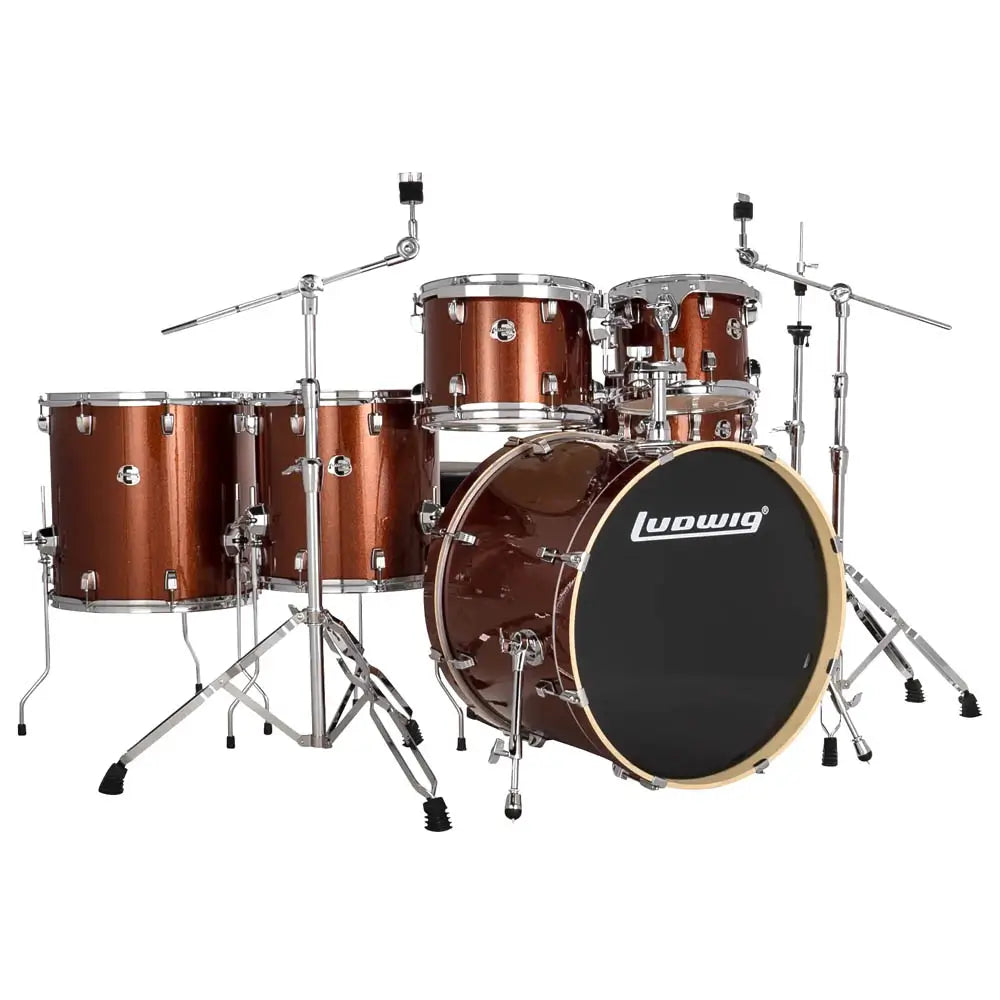 Ludwig Evolution 6pc Drum Set w/Hardware (22"BD) Copper Sparkle - Drum Center Of Portsmouth