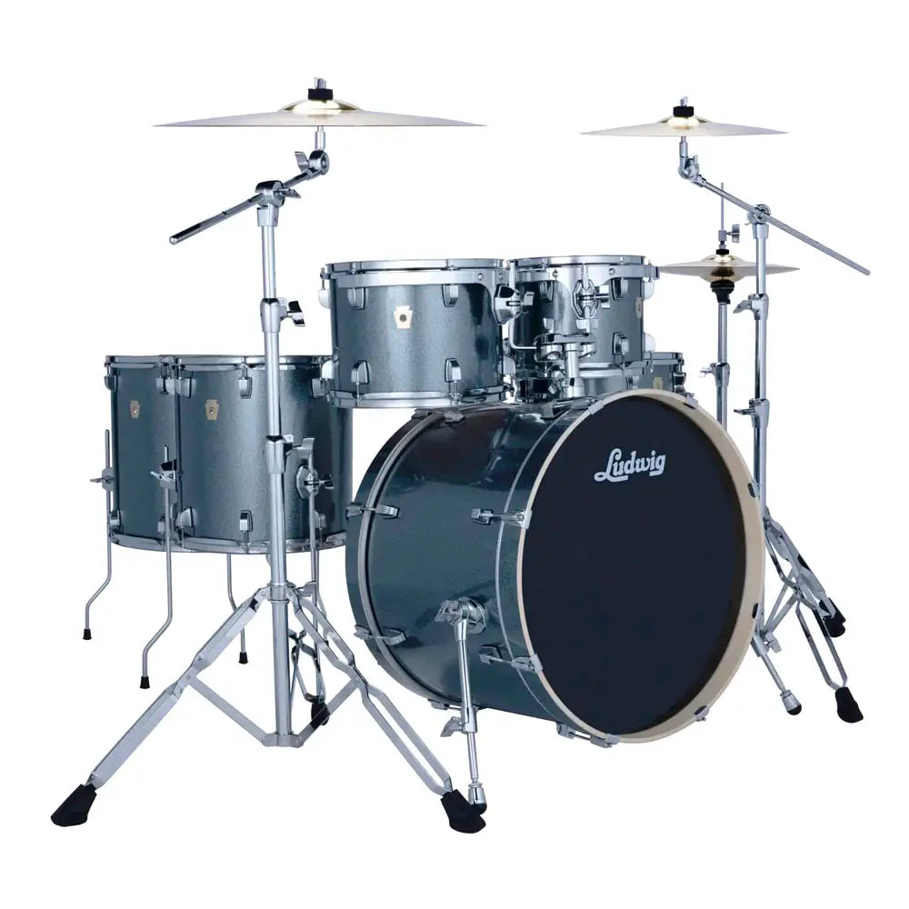 Ludwig Evolution 6pc Complete Drum Set w/Paiste Cymbals Atlantic Sparkle - Drum Center Of Portsmouth