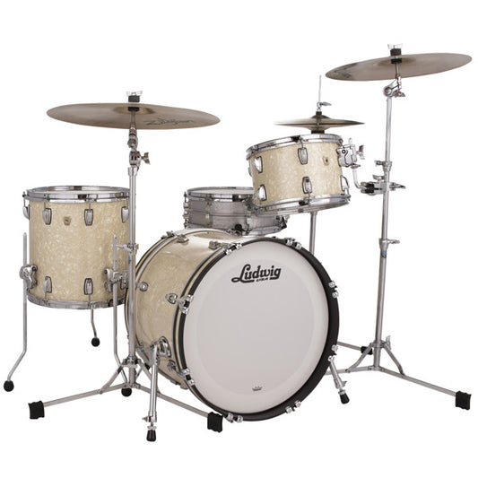 Ludwig Legacy Maple 3pc Drum Set Vintage White Marine 20/12/14 - Drum Center Of Portsmouth