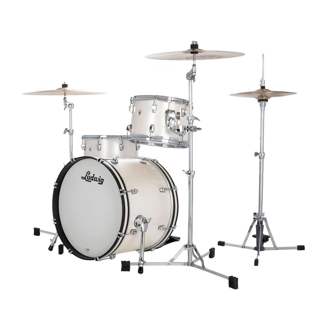 Ludwig Neusonic 3pc Downbeat Drum Set Silver Silk