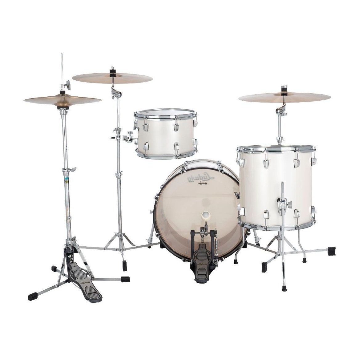 Ludwig Neusonic 3pc Downbeat Drum Set Silver Silk