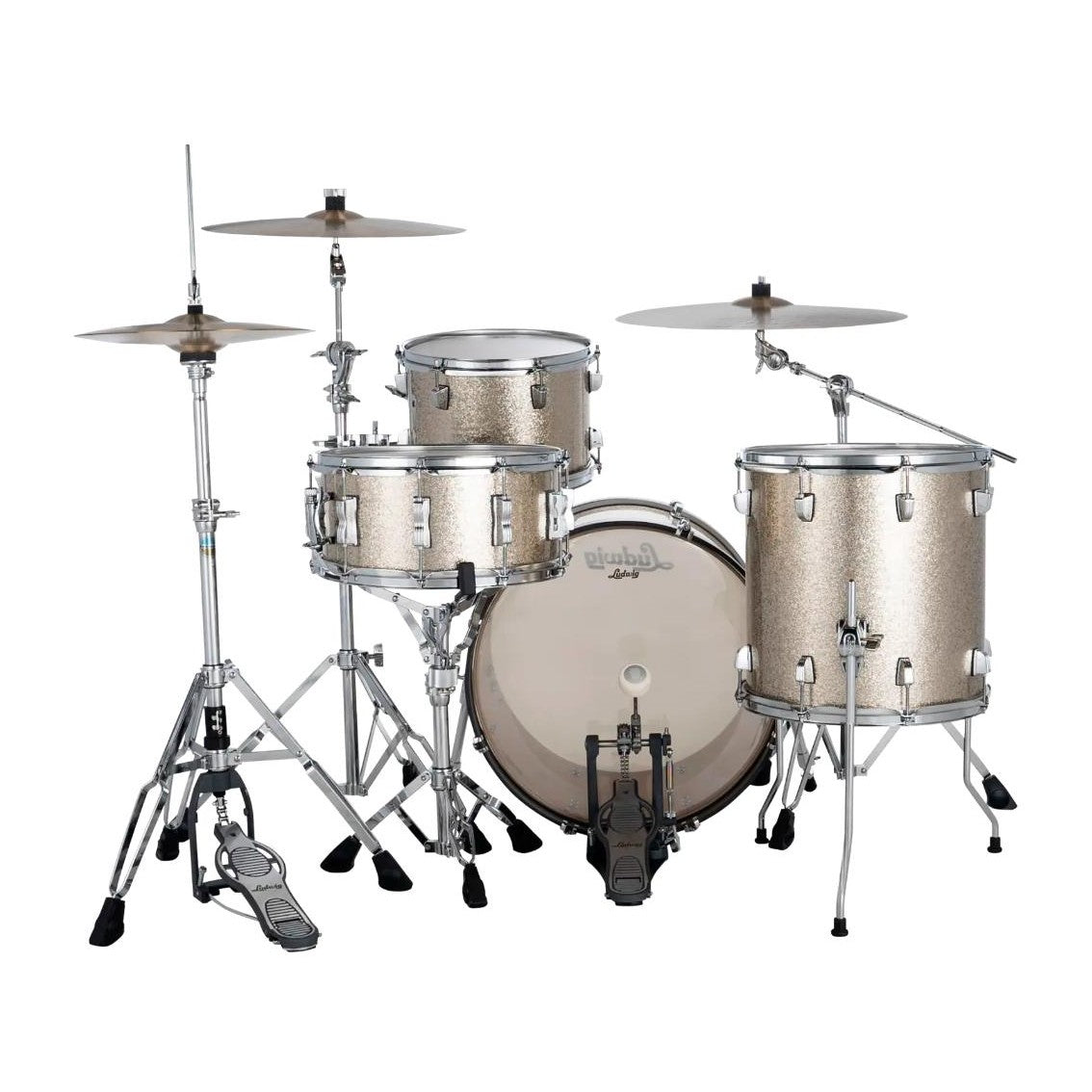 Ludwig Neusonic 3pc Downbeat Drum Set Titanium Super Sparkle - Drum Center Of Portsmouth