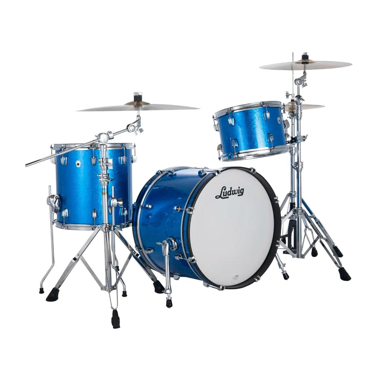 Ludwig Neusonic 3pc Downbeat Drum Set Blue Super Sparkle - Drum Center Of Portsmouth