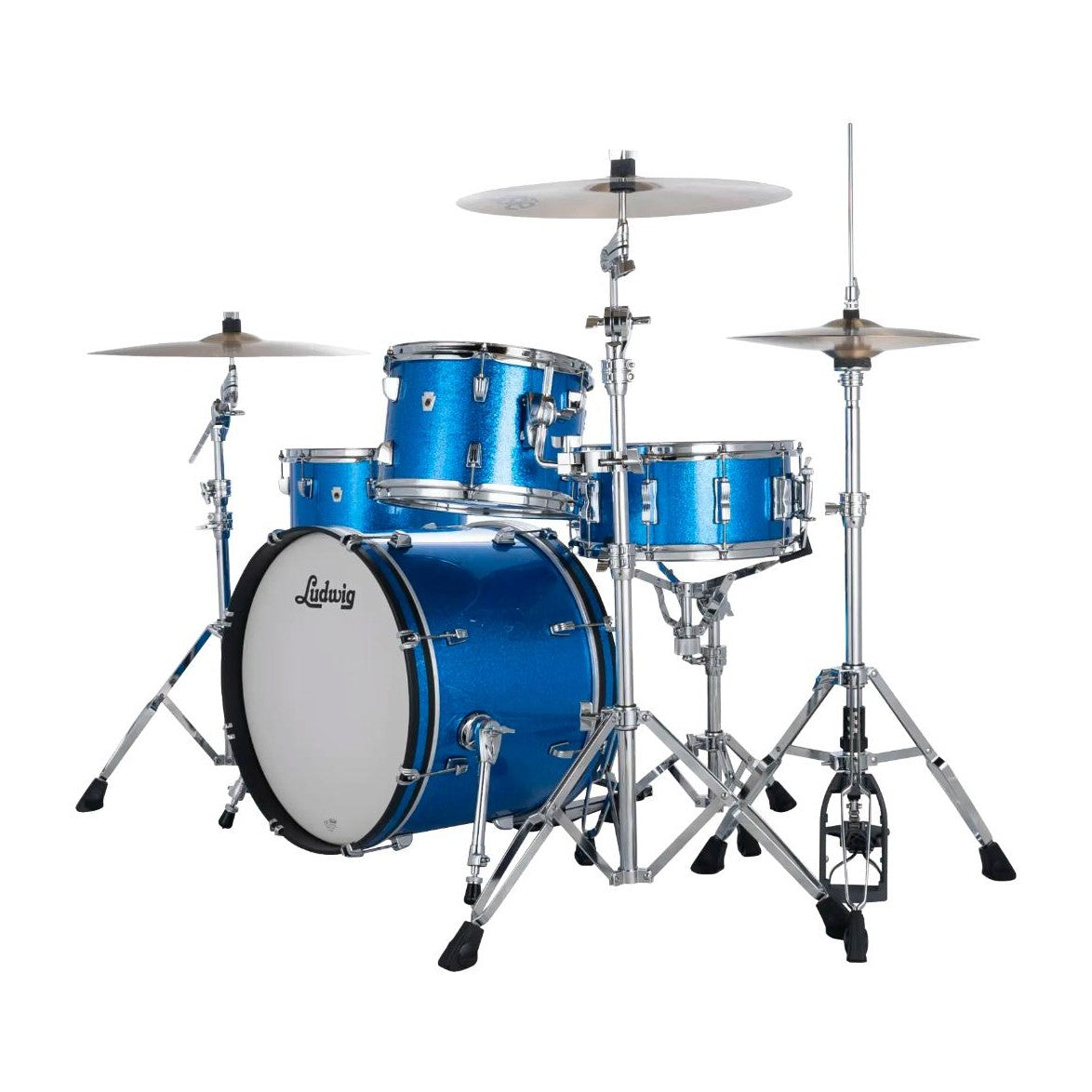 Ludwig Neusonic 3pc Downbeat Drum Set Blue Super Sparkle - Drum Center Of Portsmouth