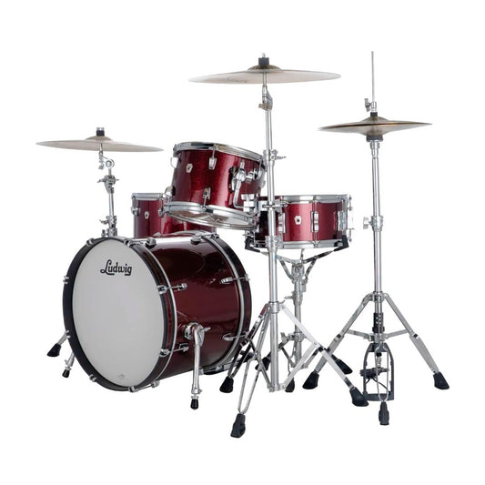 Ludwig Neusonic 3pc Downbeat Drum Set Merlot Super Sparkle - Drum Center Of Portsmouth