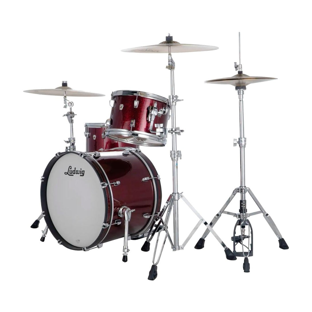 Ludwig Neusonic 3pc Downbeat Drum Set Merlot Super Sparkle - Drum Center Of Portsmouth