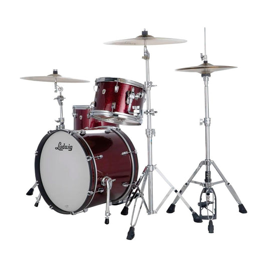 Ludwig Neusonic 3pc Downbeat Drum Set Merlot Super Sparkle - Drum Center Of Portsmouth