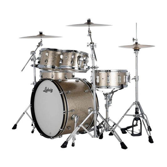 Ludwig Neusonic 4pc Rapid Mod2 Drum Set Titanium Super Sparkle - Drum Center Of Portsmouth