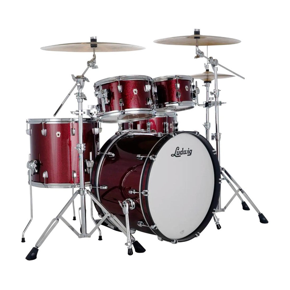 Ludwig Neusonic 4pc Rapid Mod2 Drum Set Merlot Super Sparkle - Drum Center Of Portsmouth