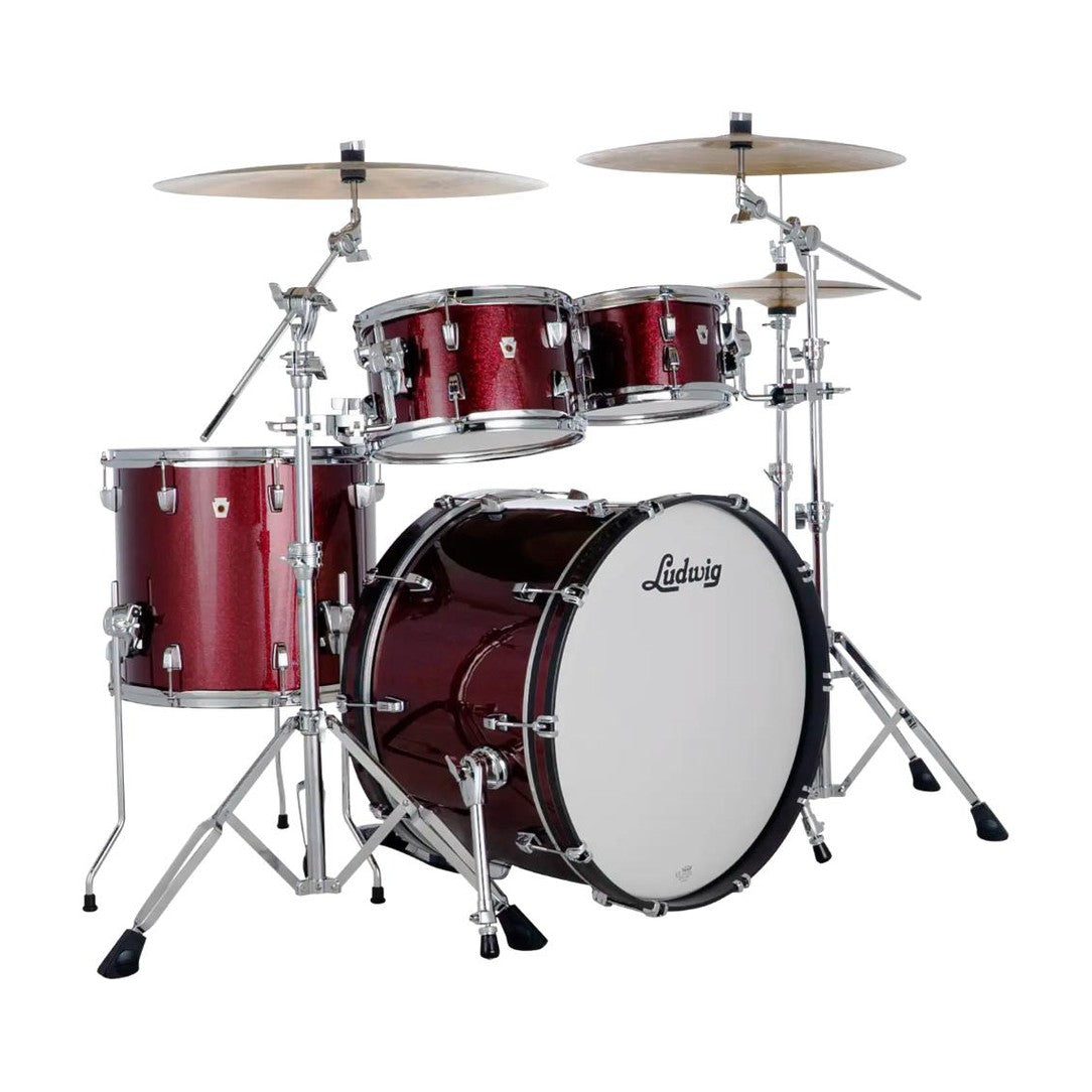 Ludwig Neusonic 4pc Rapid Mod2 Drum Set Merlot Super Sparkle - Drum Center Of Portsmouth