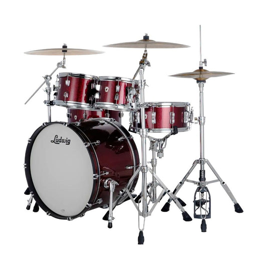 Ludwig Neusonic 4pc Rapid Mod2 Drum Set Merlot Super Sparkle - Drum Center Of Portsmouth