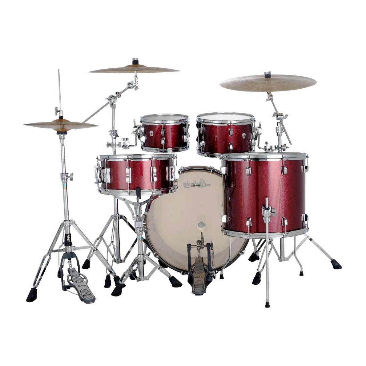 Ludwig Neusonic 4pc Rapid Mod2 Drum Set Merlot Super Sparkle - Drum Center Of Portsmouth