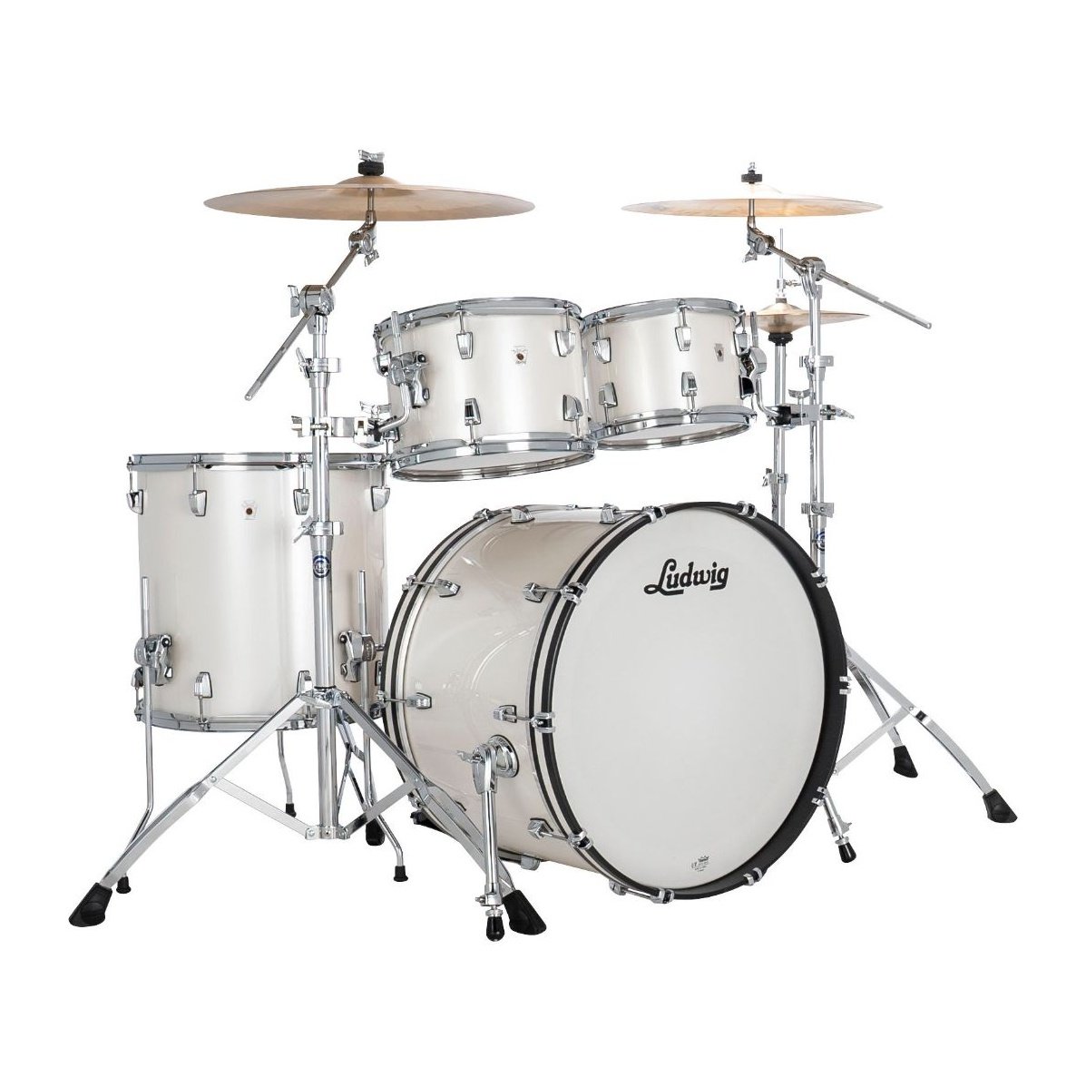 Ludwig Neusonic 4pc Mod2 Drum Set Silver Silk