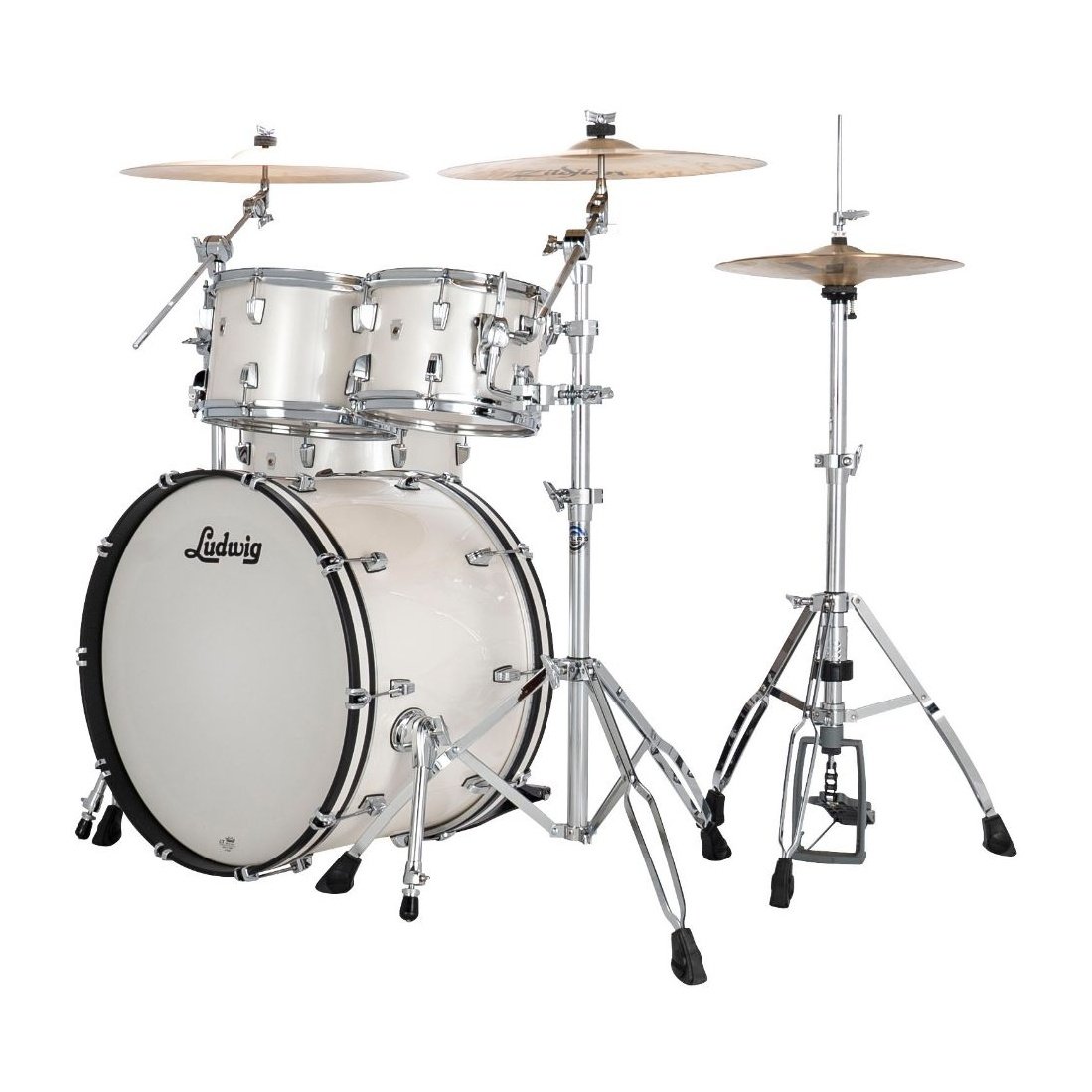 Ludwig Neusonic 4pc Mod2 Drum Set Silver Silk