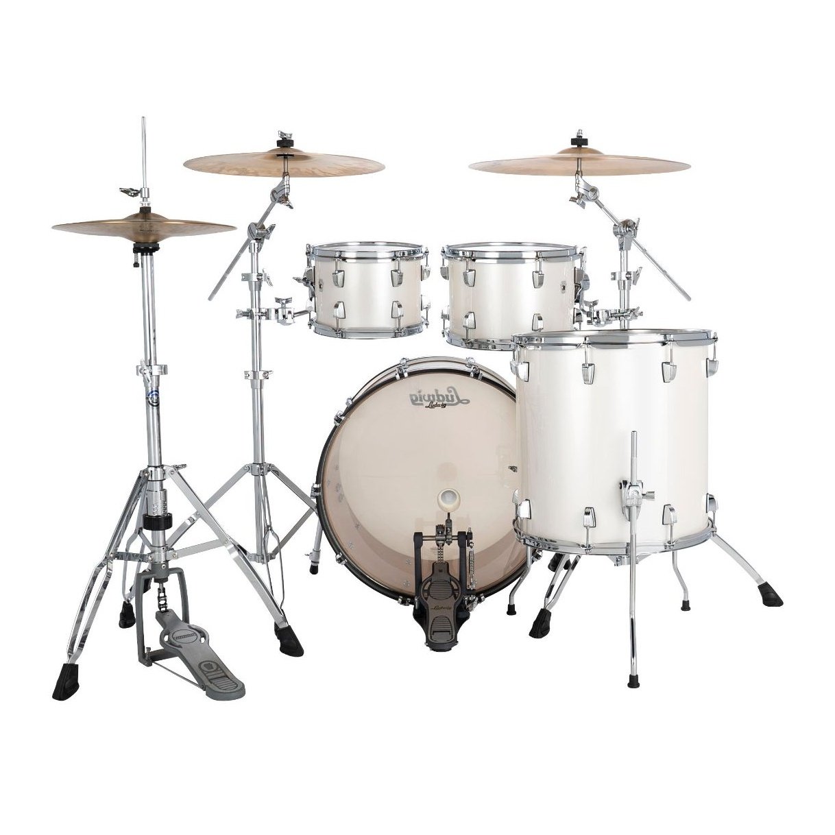Ludwig Neusonic 4pc Mod2 Drum Set Silver Silk