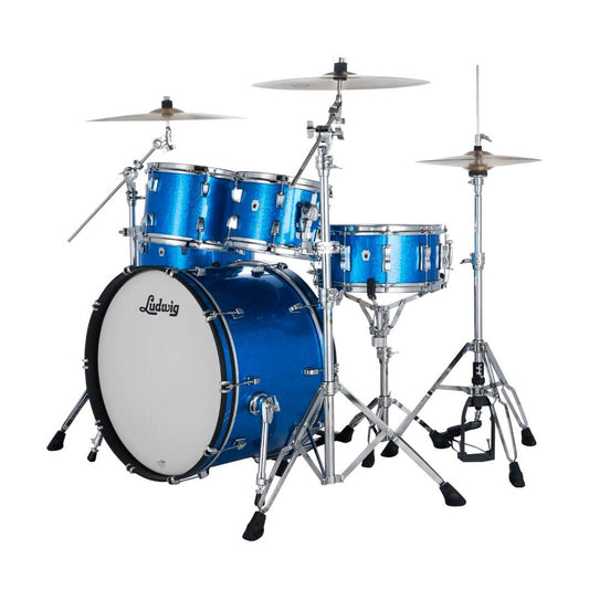 Ludwig Neusonic 4pc Mod2 Drum Set Blue Super Sparkle - Drum Center Of Portsmouth