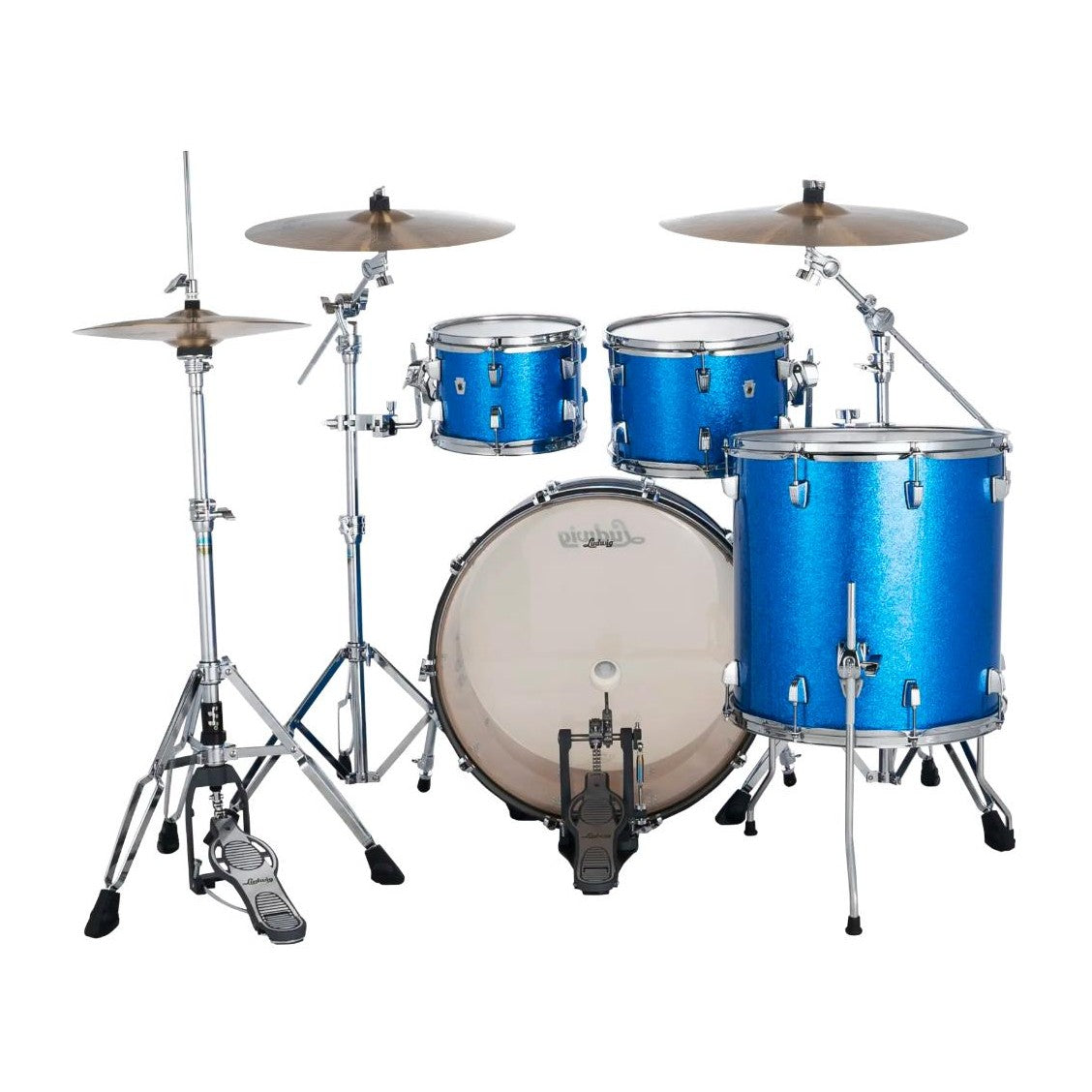 Ludwig Neusonic 4pc Mod2 Drum Set Blue Super Sparkle - Drum Center Of Portsmouth