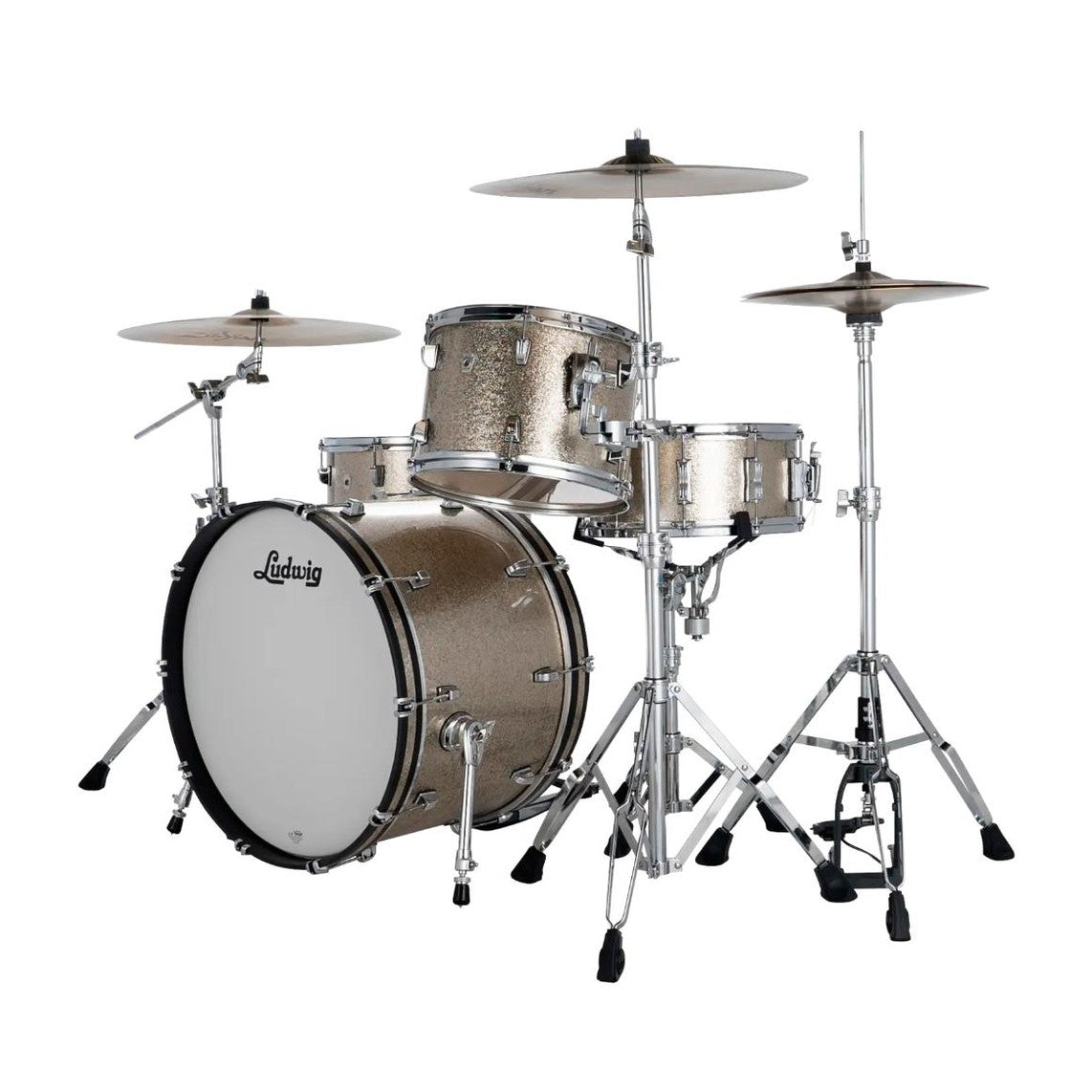 Ludwig Neusonic 3pc Fab Drum Set Titanium Super Sparkle - Drum Center Of Portsmouth