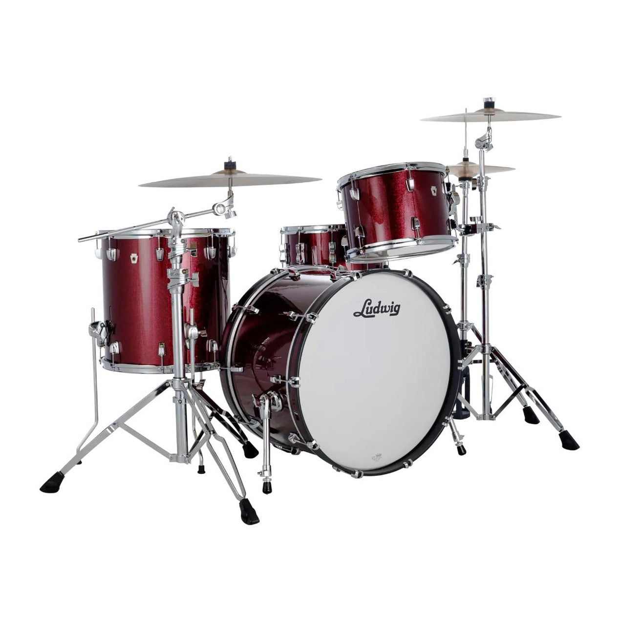 Ludwig Neusonic 3pc Fab Drum Set Merlot Super Sparkle - Drum Center Of Portsmouth