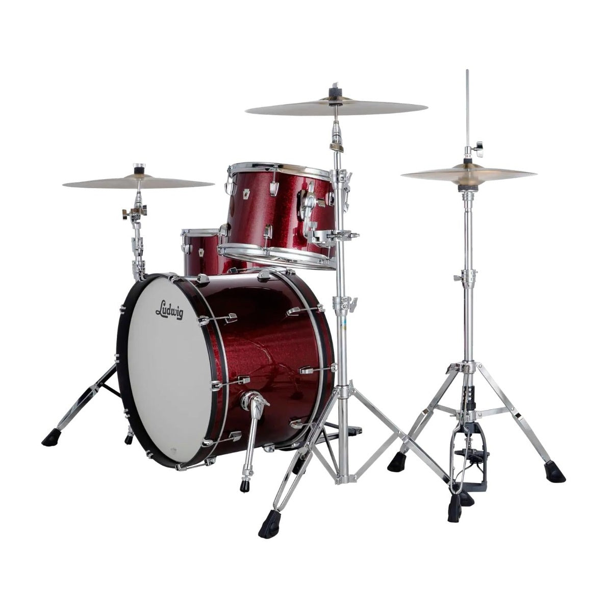 Ludwig Neusonic 3pc Fab Drum Set Merlot Super Sparkle - Drum Center Of Portsmouth