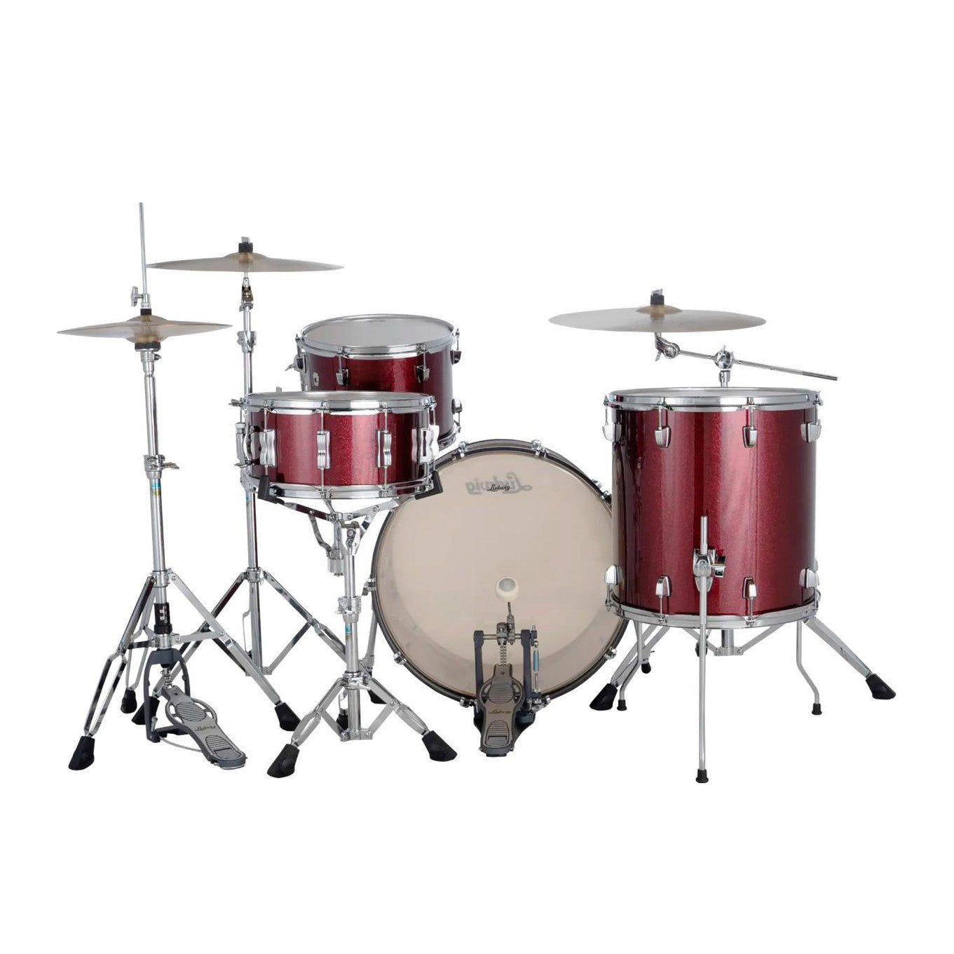 Ludwig Neusonic 3pc Fab Drum Set Merlot Super Sparkle - Drum Center Of Portsmouth