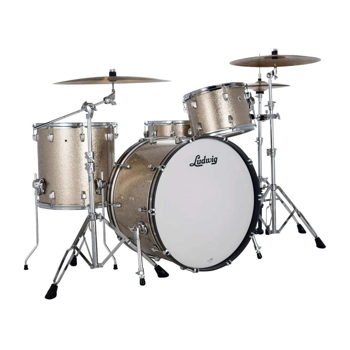 Ludwig Neusonic 3pc Pro Beat Drum Set Titanium Super Sparkle - Drum Center Of Portsmouth