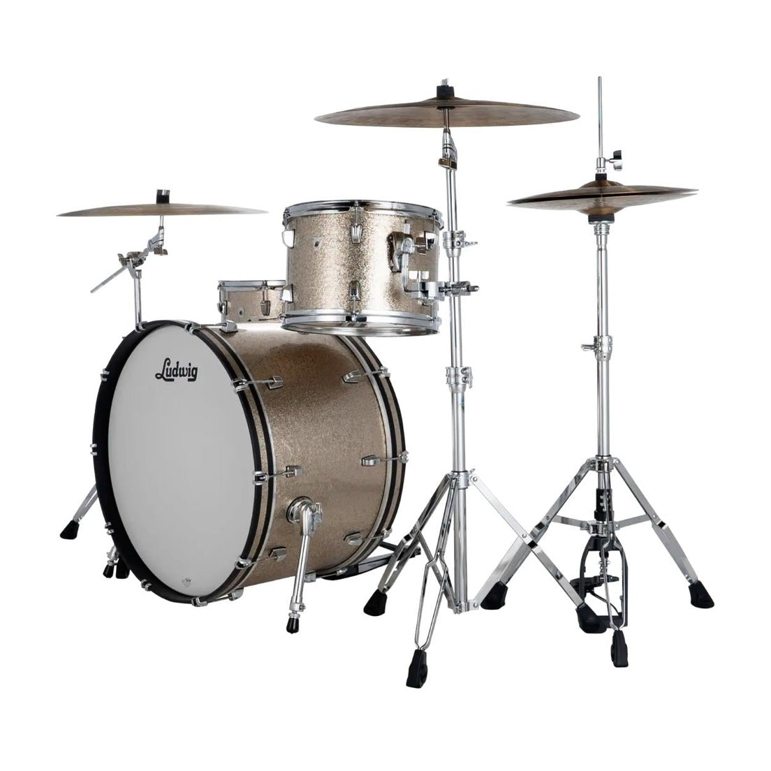 Ludwig Neusonic 3pc Pro Beat Drum Set Titanium Super Sparkle - Drum Center Of Portsmouth