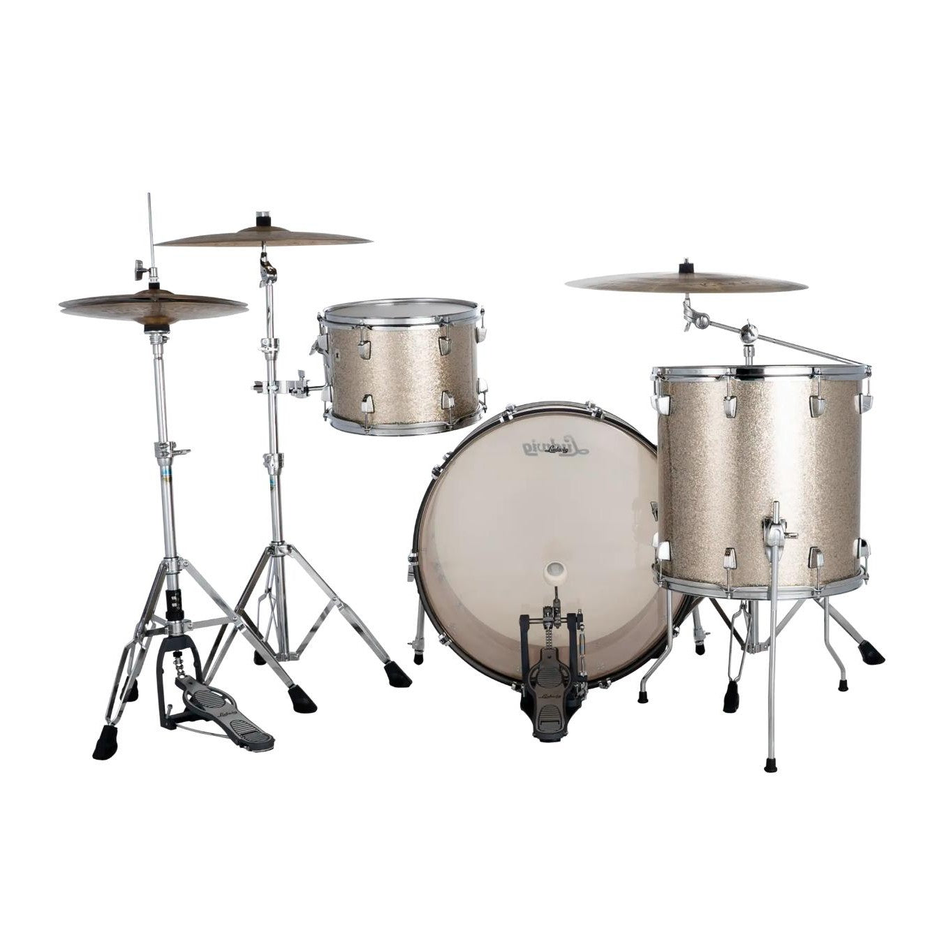 Ludwig Neusonic 3pc Pro Beat Drum Set Titanium Super Sparkle - Drum Center Of Portsmouth