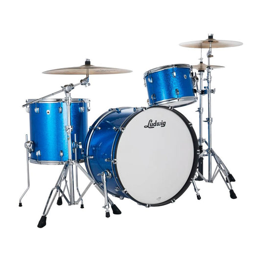 Ludwig Neusonic 3pc Pro Beat Drum Set Blue Super Sparkle - Drum Center Of Portsmouth