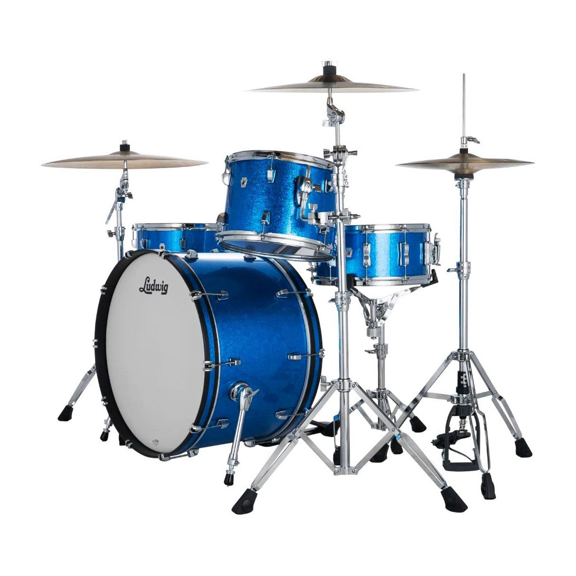 Ludwig Neusonic 3pc Pro Beat Drum Set Blue Super Sparkle - Drum Center Of Portsmouth