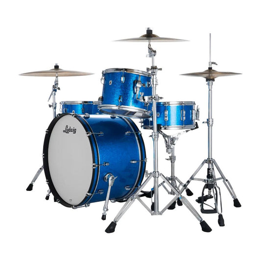 Ludwig Neusonic 3pc Pro Beat Drum Set Blue Super Sparkle - Drum Center Of Portsmouth