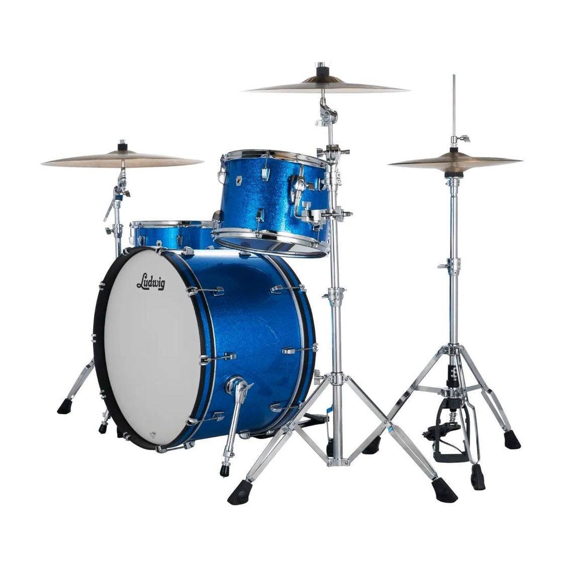Ludwig Neusonic 3pc Pro Beat Drum Set Blue Super Sparkle - Drum Center Of Portsmouth