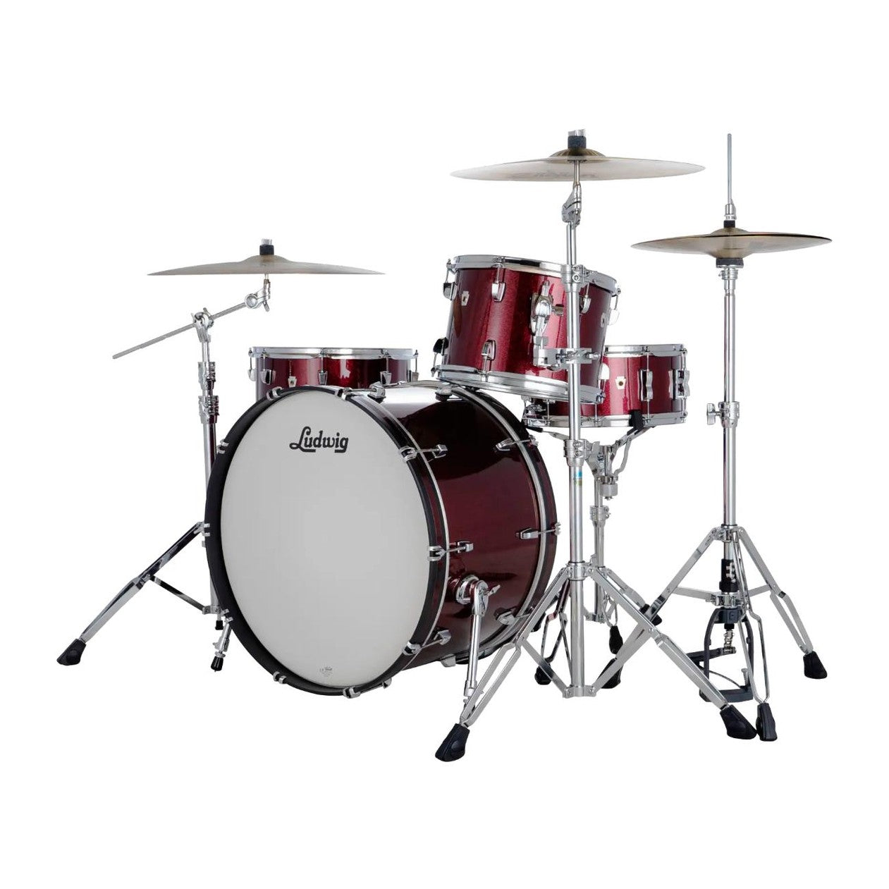 Ludwig Neusonic 3pc Pro Beat Drum Set Merlot Super Sparkle - Drum Center Of Portsmouth