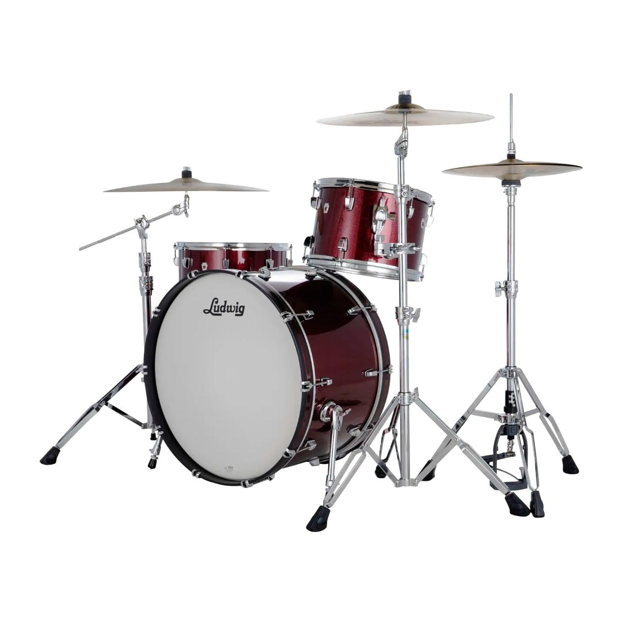 Ludwig Neusonic 3pc Pro Beat Drum Set Merlot Super Sparkle - Drum Center Of Portsmouth