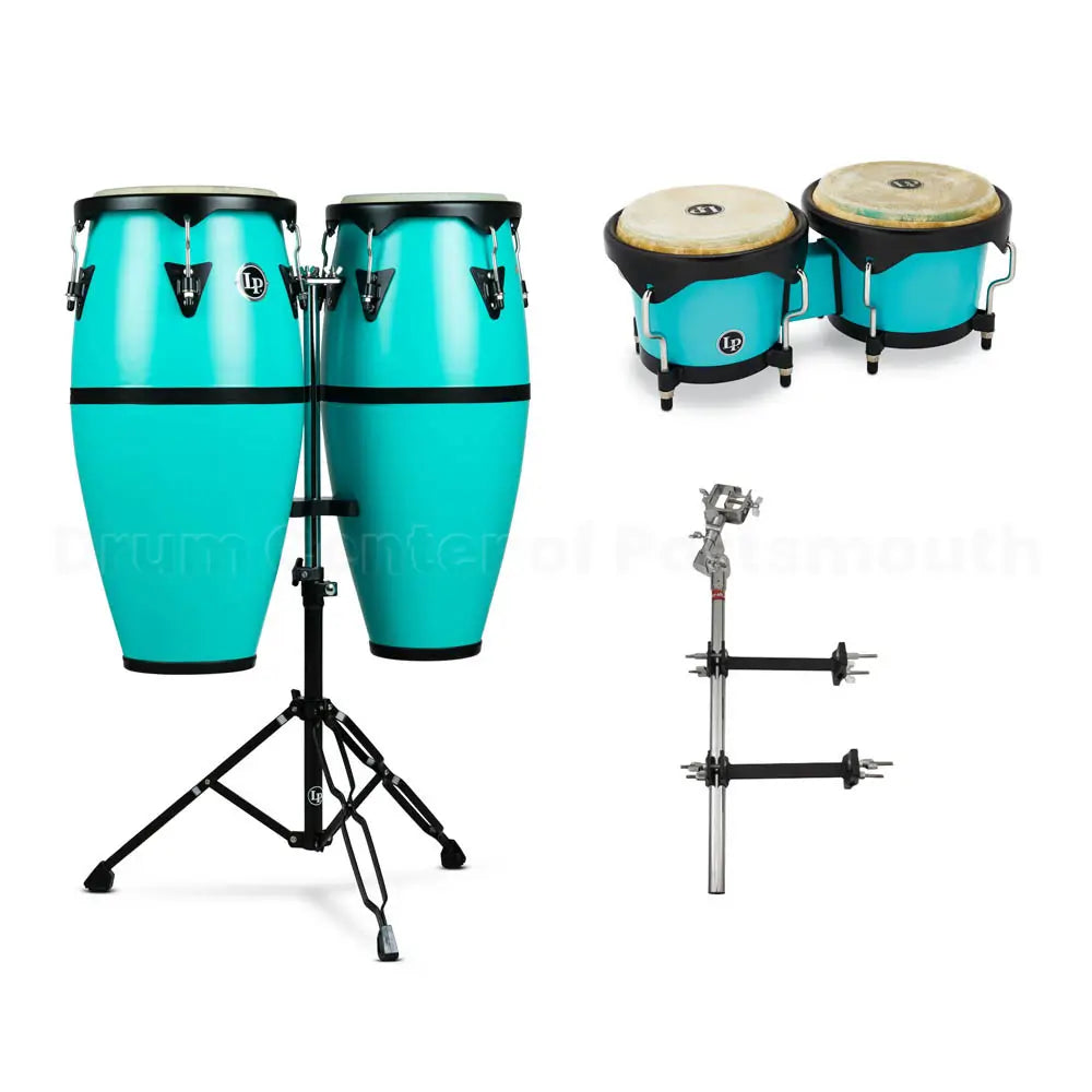 LP Discovery Conga, Bongo & Arm Bundle Satin Sea Foam - Drum Center Of Portsmouth