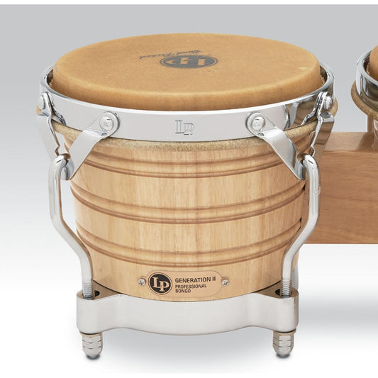 LP Generation II Wood Bongos Gloss Natural w/Traditional Rims - Drum Center Of Portsmouth
