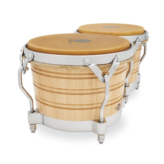 LP Generation II Wood Bongos Gloss Natural w/Traditional Rims - Drum Center Of Portsmouth
