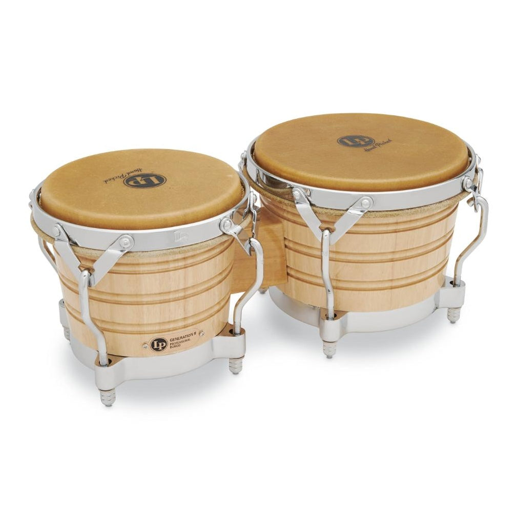 LP Generation II Wood Bongos Gloss Natural w/Traditional Rims - Drum Center Of Portsmouth